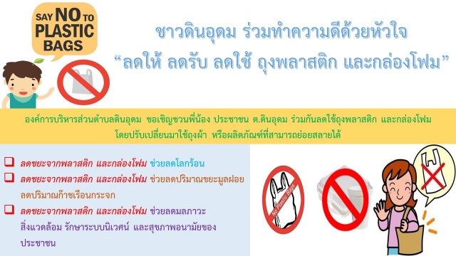 กิจกรรมลดให้ ลดรับ ลดใช้ถุงพลาสติก เเละกล่องโฟม